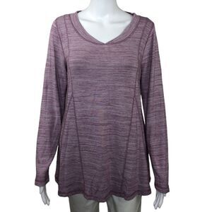 Soft Surroundings Women’s Purple V-Neck Long Sleeve A-Line Top Size S